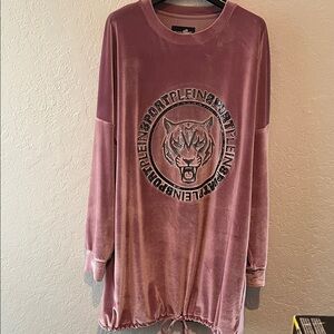 Philipp Plein Rose Velvet Long Sleeve